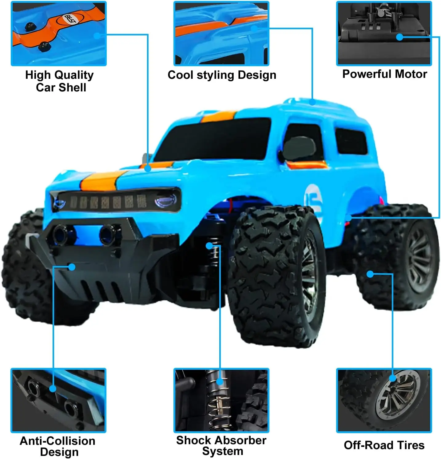 RGT 1/10スケール オフロードRCカー 青 RGT 1/10 Scale RC Car - 4WD off-Road Remote Control Racing