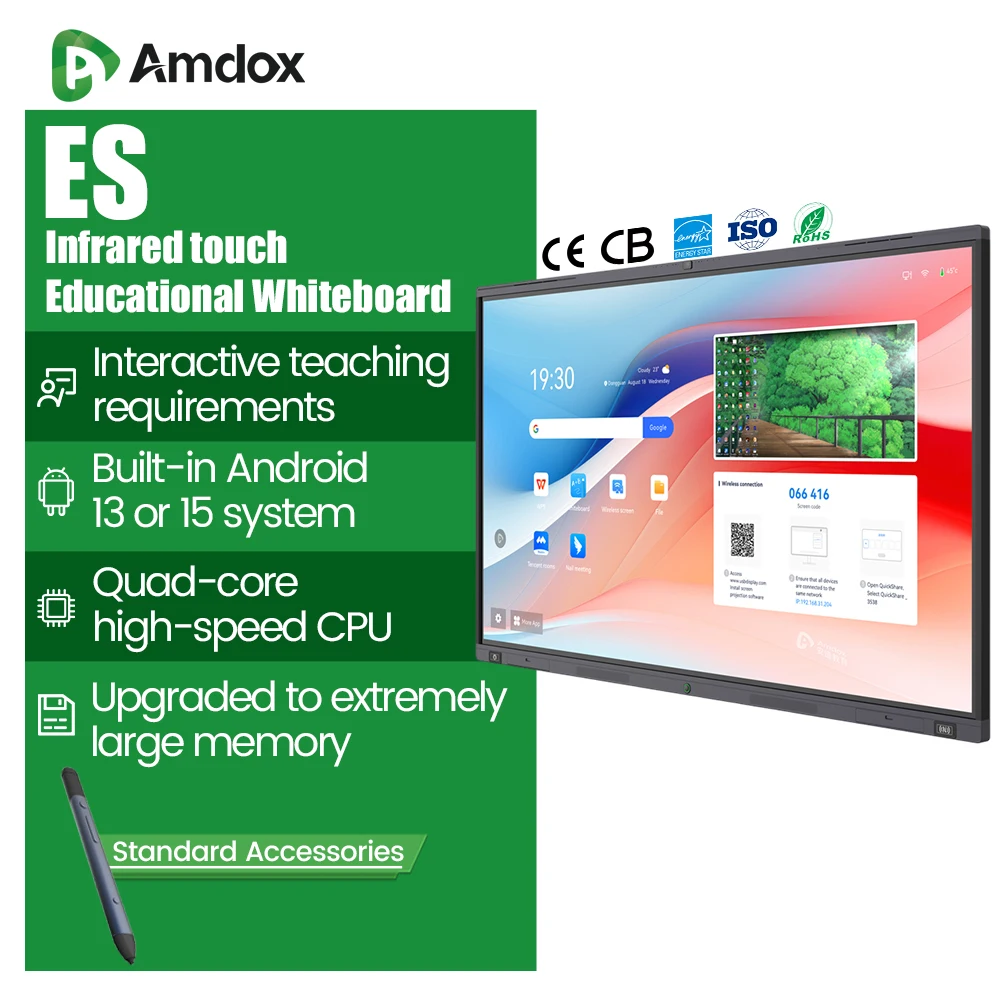 Factory Suppliers Commercial Display 4k Lcd Touch Screen Smart Board 65 ...