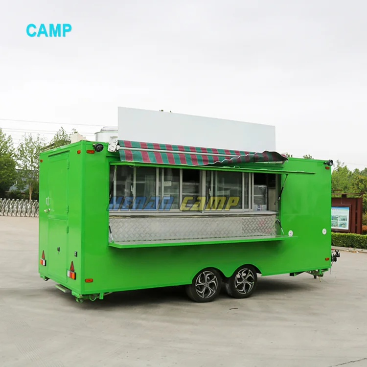 CAMPTRL Stree Mobile Kiosk Food Vending Cart Ice Cream BBQ Container Restaurant Mobile Food Truck Fast Food Trailer for Sale