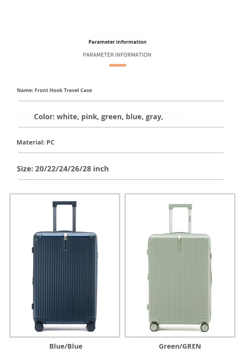 product 20 inch sturdy durable telescopic handle pc luggage high appearance level silent password suitcase high quality zipper closure-9