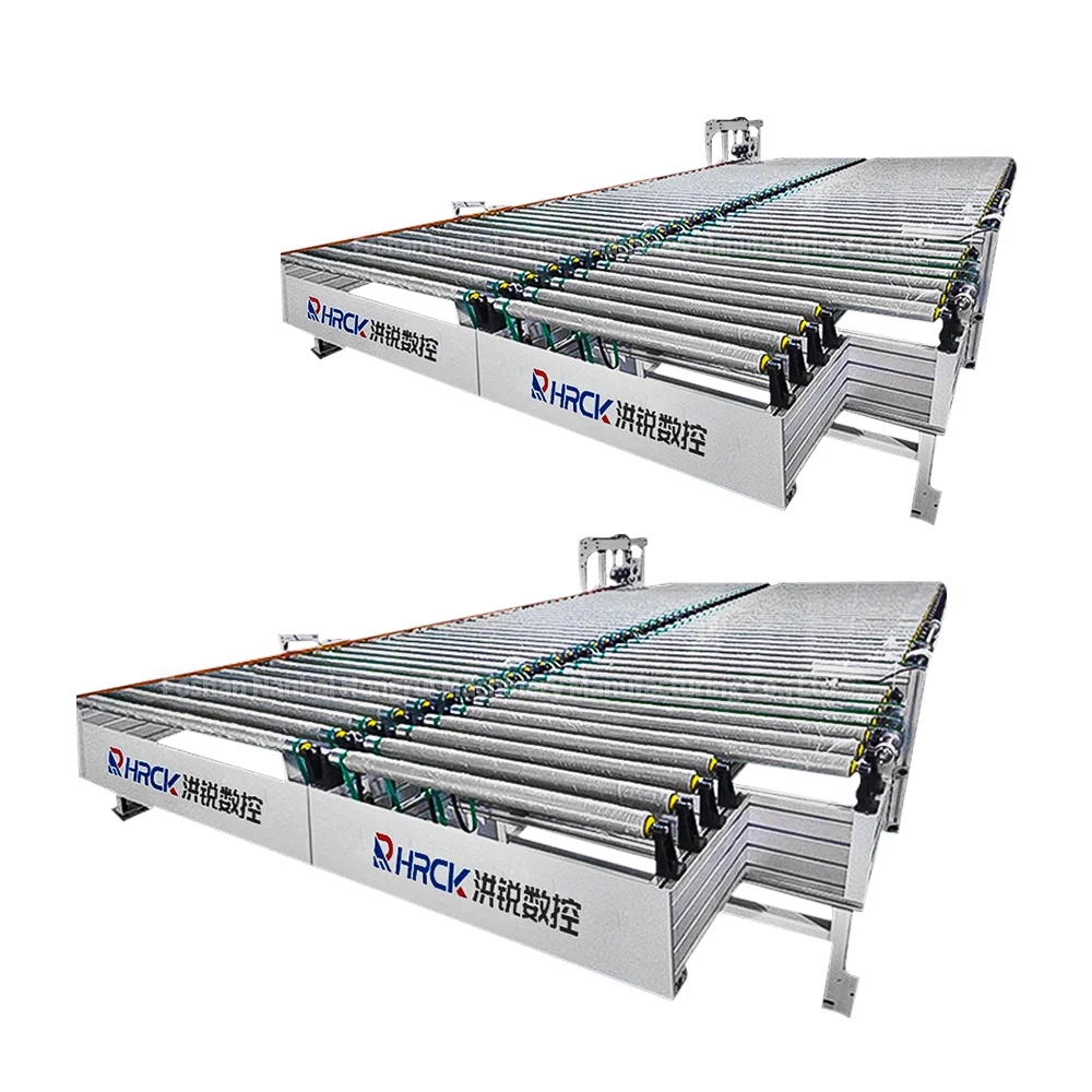 Hongrui Automatic Production Powered Roller Conveyor Connection of 2 Same Direction Edgebanding Machine OEM with CE Certificate