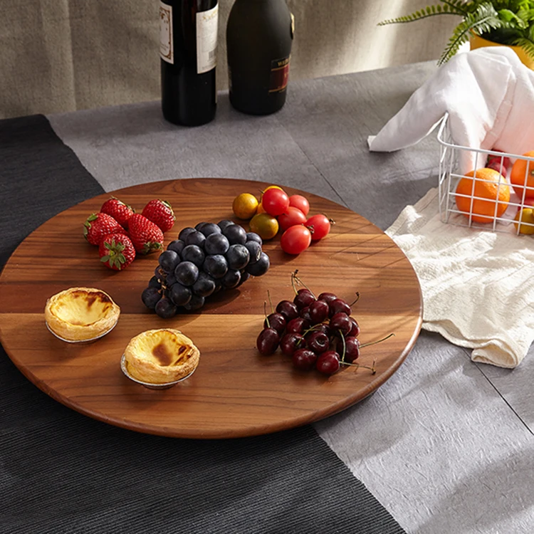 Экологически чистый круглый кухонный обеденный стол, деревянный поворотный стол из орехового дерева, столик «ленивая Сьюзан»