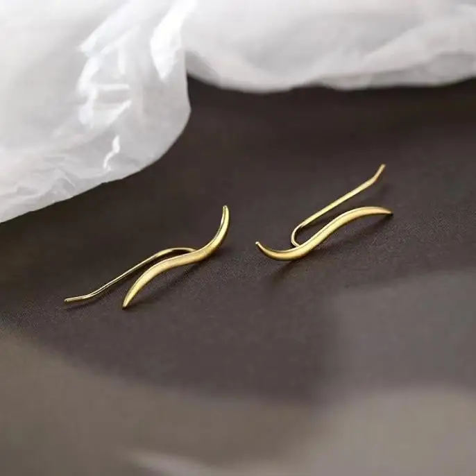 2022 Spring Summer New Trend Factory Wholesale South Korea Female Gold Plated Earrings for Wedding and Party Silver Gold Tones