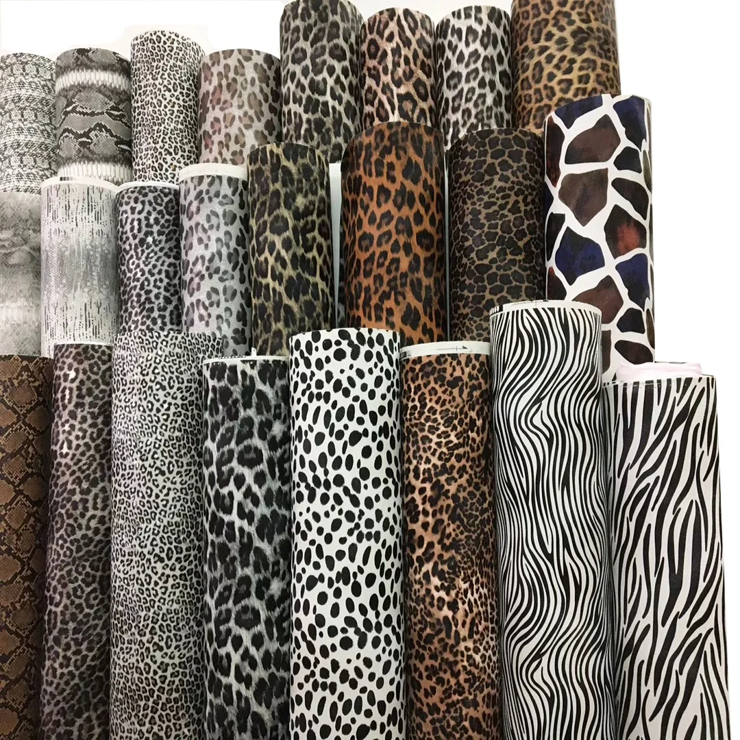 
2020 Popular Foiled Leopard Print PU Leather Faux Leather Fabric Synthetic Leather for DIY Bags ,earrings,bows DIY Crafts 