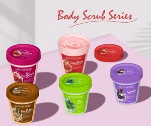 Private Label Oem Korean Vegan Wholesale Bulk Organic Cosmetics Herbal Soothing Shea Butter Fruits Custom Body Scrub for Body