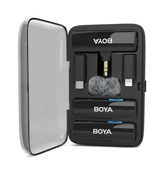 BOYA Boyalink Wireless Lavalier Microphone for Android iPhone 15 Type C Smartphone Cameras 3-in-1 Noise Cancelling with USB-C