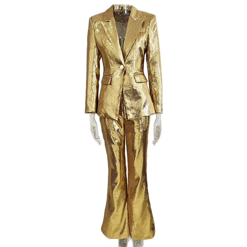 slim fit dress slacks Gold Plissé Pants, US 12 main image 1