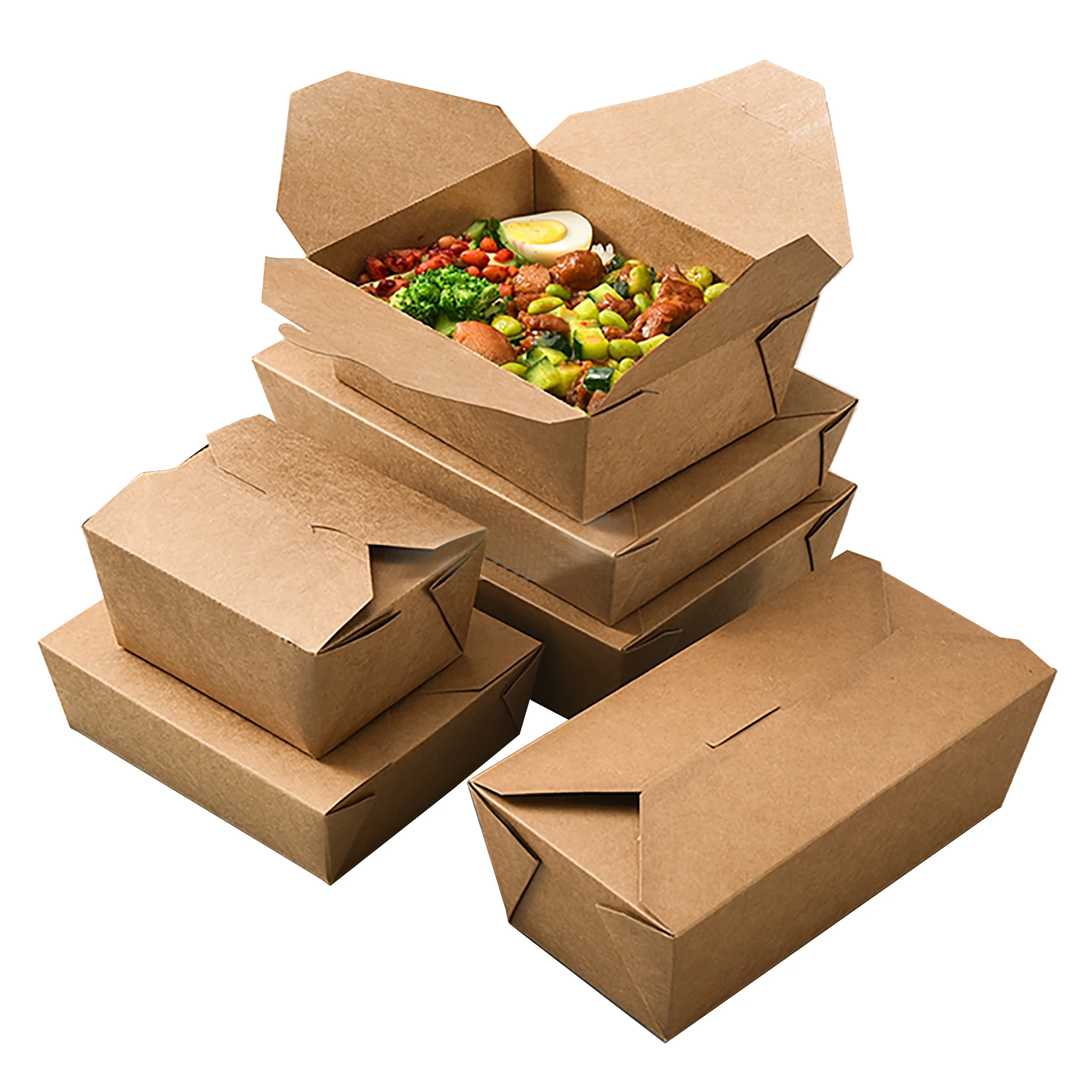 Biodegradable Food Kraft Paper Box Takeaway Disposable Paper Noodle Bo –  Fastfoodpak