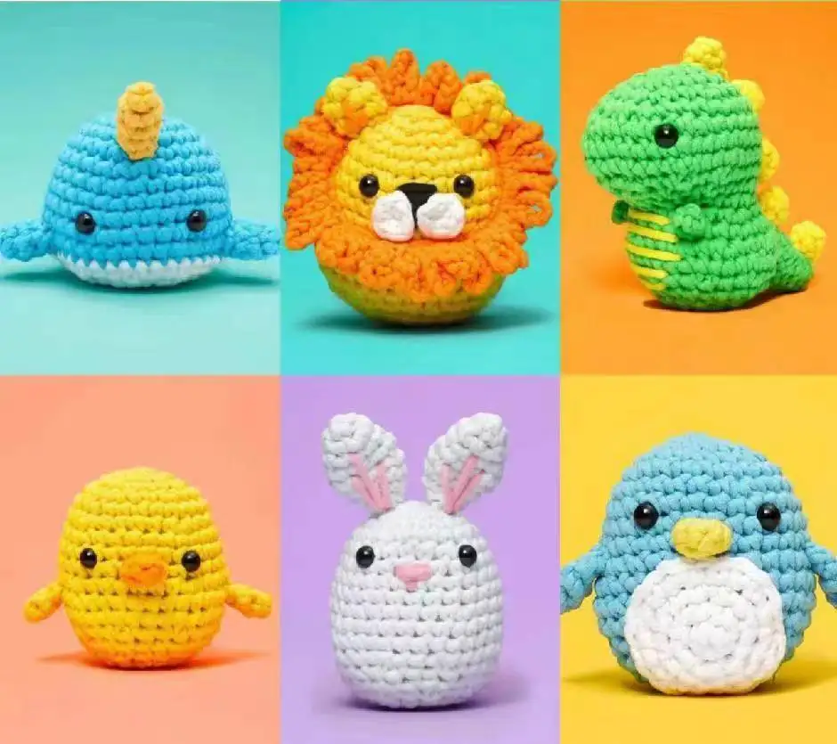 Crochet Keychain Kit Beginner Crochet Kit Complete Beginner Tiger Bear Lion Cute Animal Step By Step Videos Tutorials Learn Knitting Crocheting Adult Starters Diy