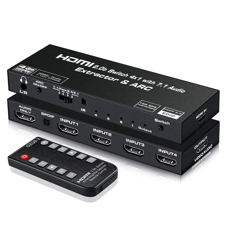 Wholesale HDMI Switch with 7.1 Audio Extractor, 4K HDMI Switch Box with HDMI Atmos TOSLINK SPDIF/3.5mm Audio From m.alibaba.com