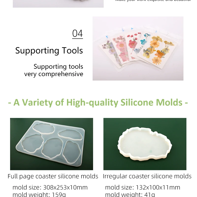 Wholesale Dried Flower Coaster Epoxy Resin Art Kit Resin Kit Set Craft