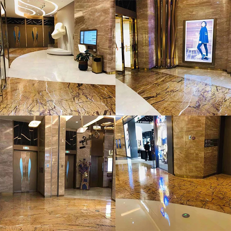 Forest Brown Natural Marble Slab Tiles Cut to Size for Bathroom Floor Livingroom Background Kitchen Countertop Home Decoration