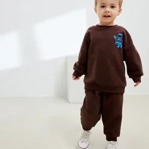 Autumn Winter Toddler Boy Clothes Set Kids Solid Color 2 Pieces Top Pants Clothing Unisex Baby Clothes Sets