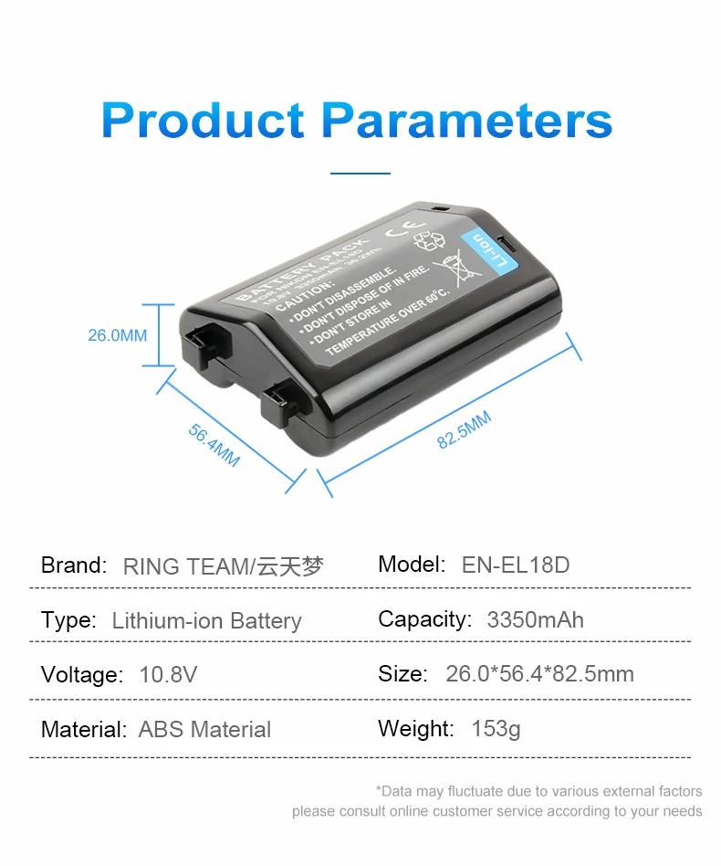 EN-EL18D ENEL18D EL18D Battery for Nikon Z9 D6 D5 D4 D4S Camera for Nikon D800 D850 D500 Battery Grip details