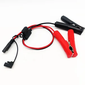 16awg Alligator Clip to Sae Cable Car Battery Cables 12v Crocodile Alligator Clip to Sae Connector With Middle Fuse Hold