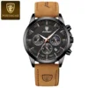 Leather Strap-3 Black Case Black Dial