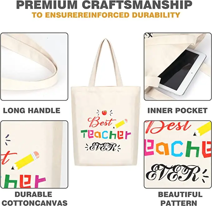 Wholesale Custom Canvas Bag Appreciation Gift School Teacher Reusable