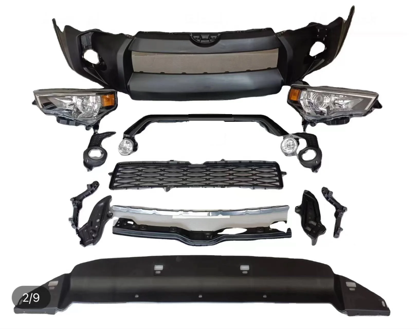 FOR 2015-2023 TOYOTA 4RUNNER SR5 FRONT BUMPER W/LOWER GRILL FRONT HEADLIGHT FOG LAMP REAR BUMPER SET