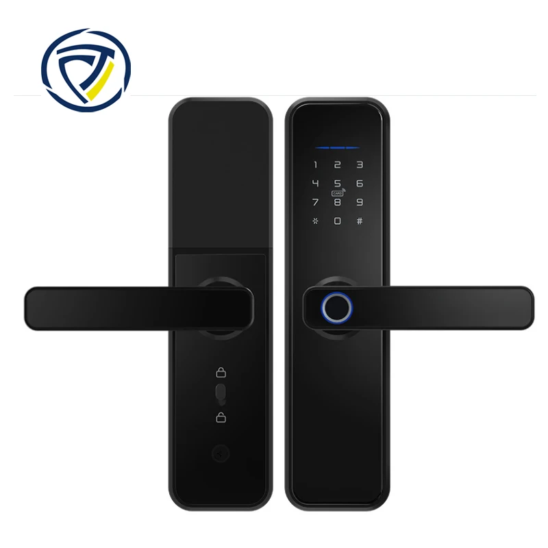 MILRE Fingerprint Lock Smart Card Digital Code Electronic Door Lock Home Security Mortise Lock Wire Drawing Panel