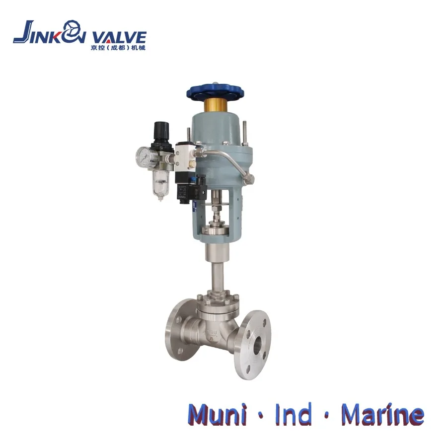 LNG Globe Valve Stainless Steel 304 Pneumatic Shutoff Flange Connection Cryogenic -196C Industrial Cut-Off Valve