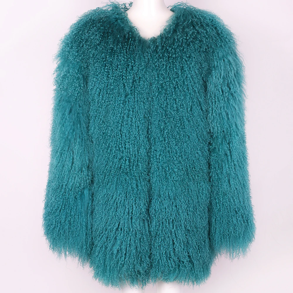 Sheep Fur Coat Women Natural Fur Cloth Real Lamb Fur Jackets Long Lady ...