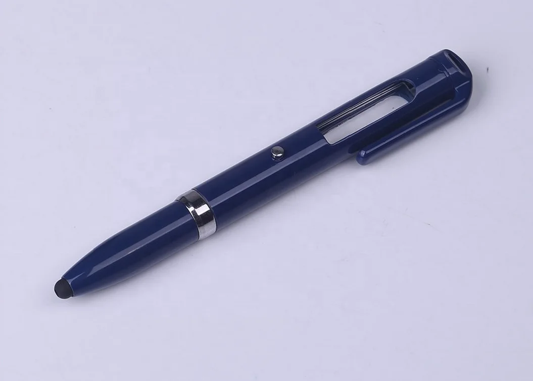 High Quality 3 in 1 Multi Function Company logo Metal  Magnifier Magnifying Glass LED Light Ballpoint Pen for Promotion Gift