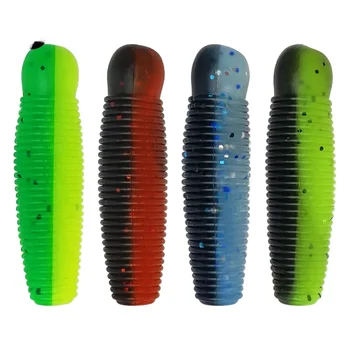 LUSHAZER 1pc Soft Stick Baits PVC Worm 4cm 5cm Fishing Bait Bass Pike Carp Thunder Fish Artificial Lures Without Hooks – Soft Lure – view 2