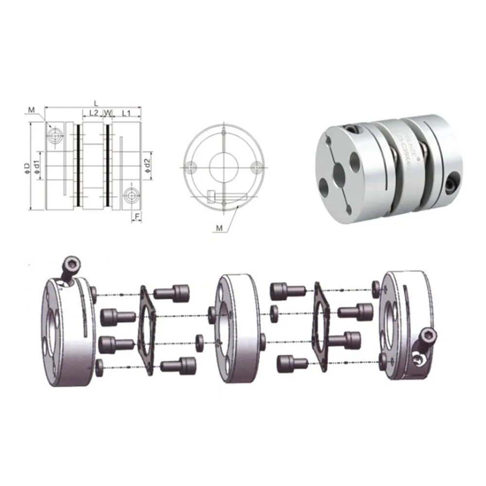 Helical Cardan Flexible Disc Spring Couplings Line Shaft Coupling for Vacuum Pumps