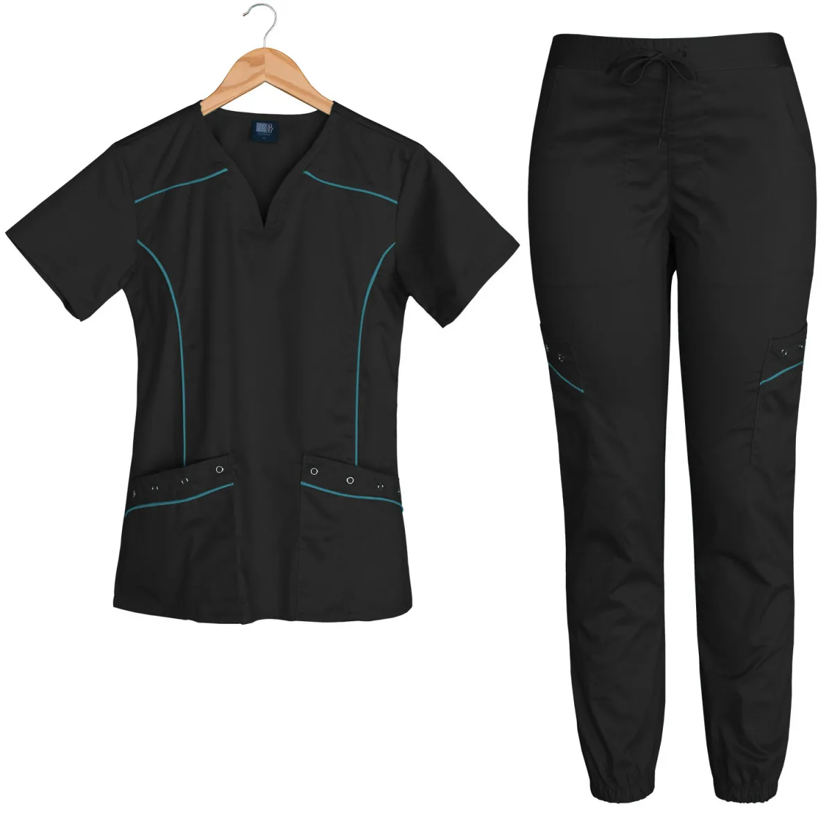 Customized Polyester Hospital Scrubs Uniformes Medico Short Sleeve