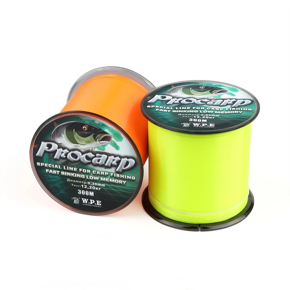 300M Carp Fishing Orange And Green Nylon Fishing Line Great