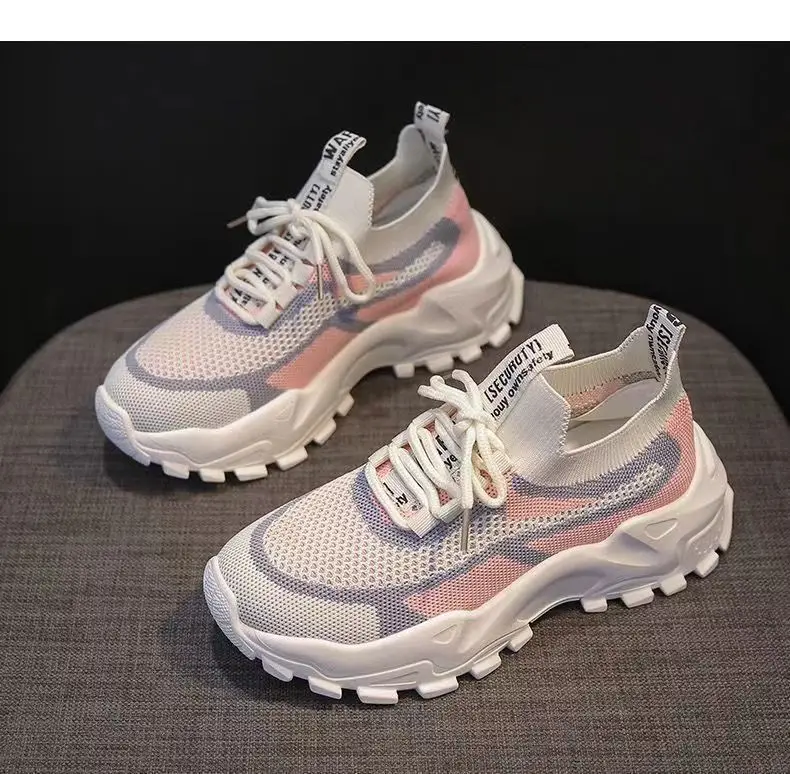 Hongyan New Korean Casual Women's Shoes Daddy Shoes Flying Mesh Surface Breathable Sport aperçu 7