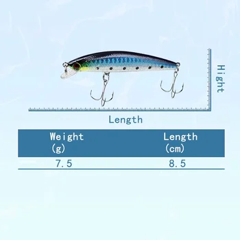 LURE Manufacturer 7.5g Floating Minnow Lure Bait Jerk Bait Hard Bait Rattles Plastic Fishing Trolling Lure – Minnow – view 3