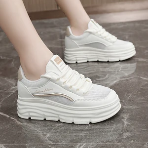 Wholesale W3656 Women's Breathable Mesh Sports Shoes for Autumn Thick-Soled Versatile Inner Height-Increasing for Leisure Summer