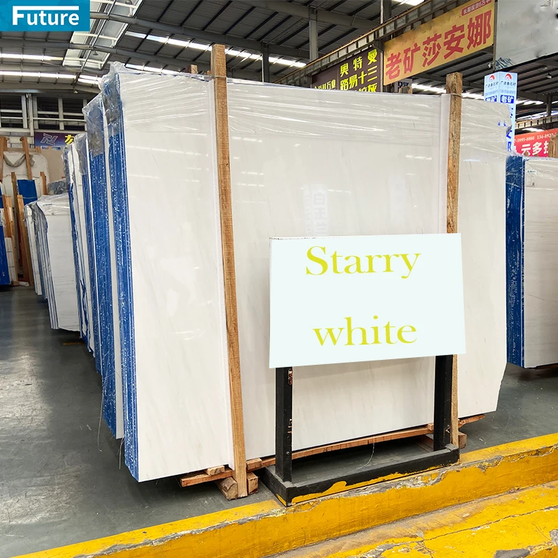 Natural Stone Star White Marble Cut to Size Water-jet Marble Slabs for Villa Bathroom Livingroom Wall Panel Marble Mosaic Tile