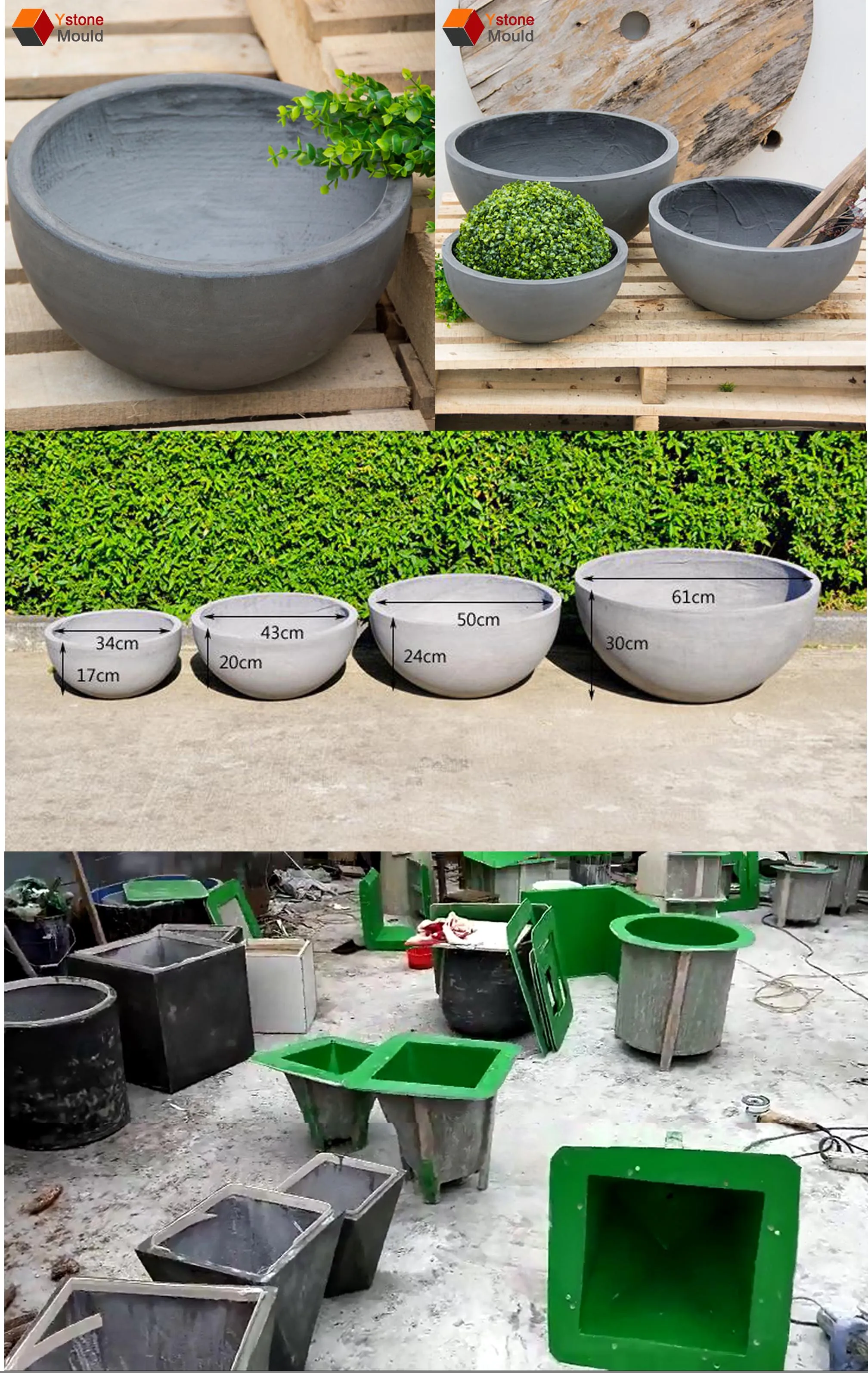 Modern Design Fiberglass Concrete Flower Pot Planter Concrete Mold For