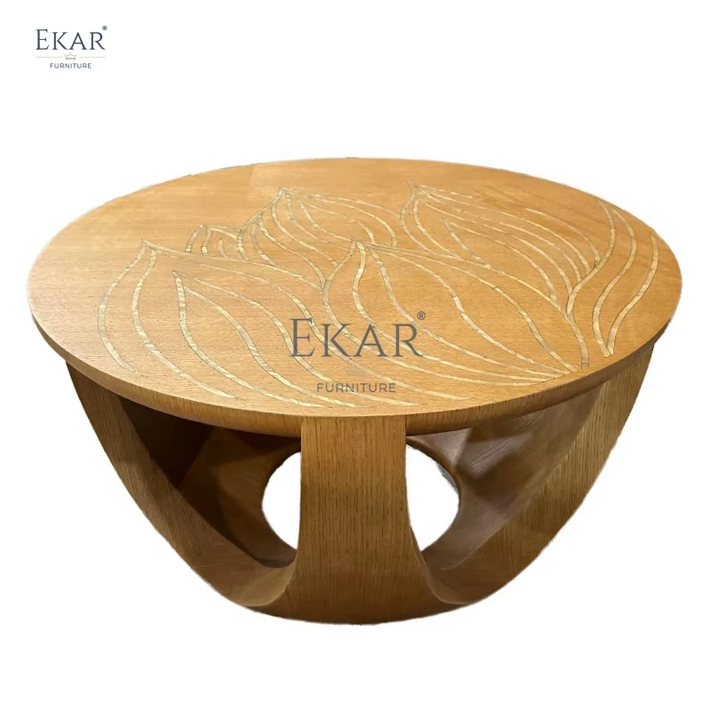 product modern nordic design round side table solid wood with carved tabletop suitable for home or villa-61