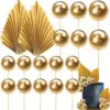 20 pg golden foam ball paper fan set
