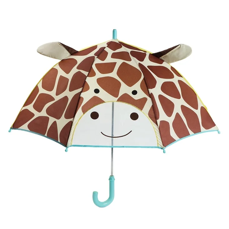 Cartoon Animal Shape Kids Umbrella Polyester Material 90cm Open Diameter Rainproof Back to School Use Custom Printing