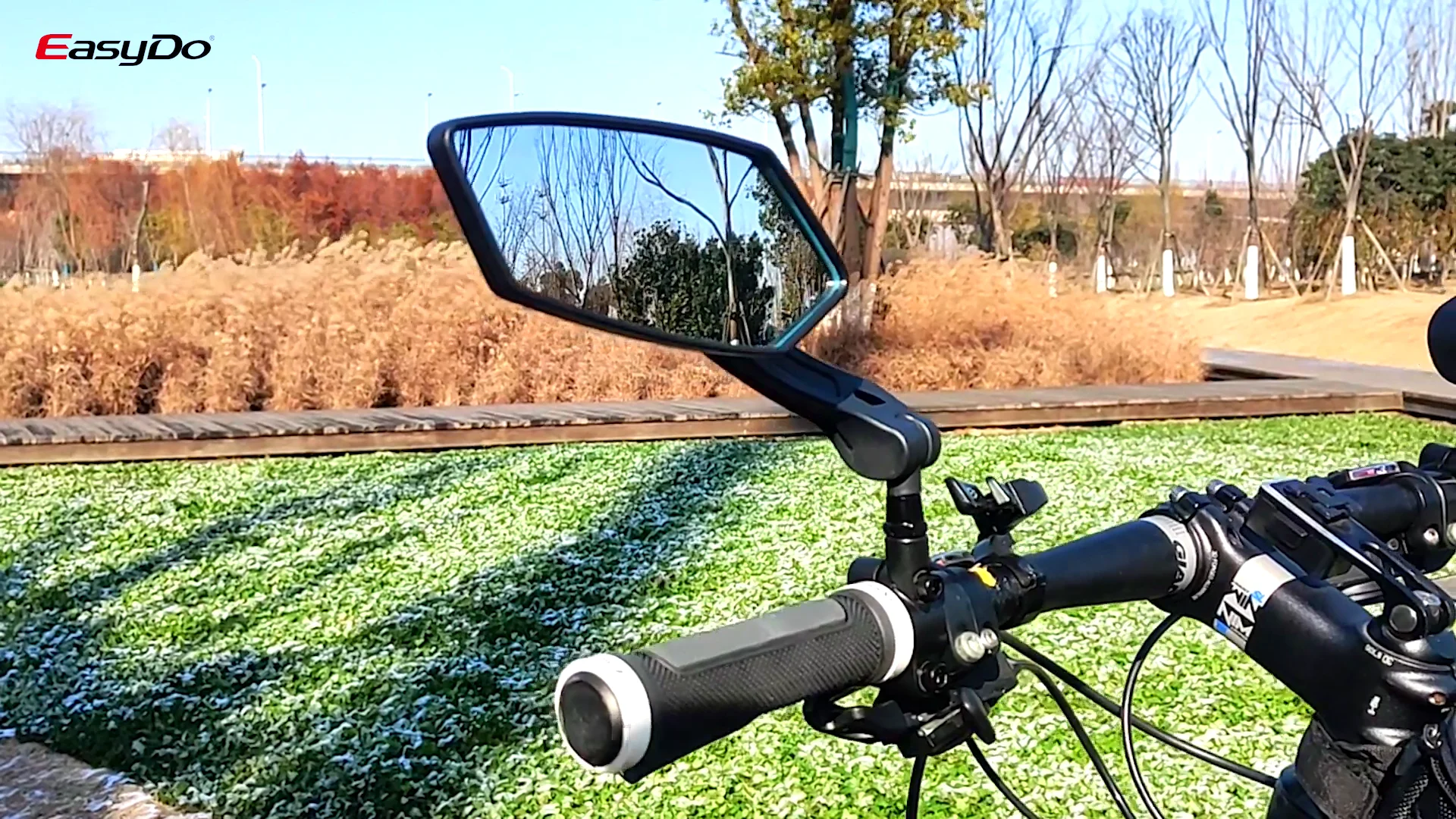 Easydo Upgraded Hd Convex Bicycle Mirror Universal 360 Rotate Handlebar
