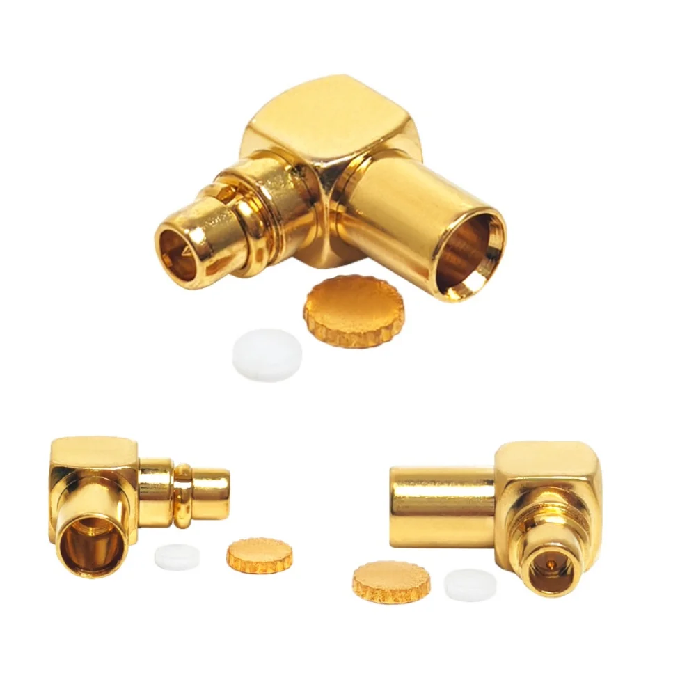 RF Connectors MMCX Right Angle 90 Degrees Male Plug Welding for SS405 Coaxial Cable
