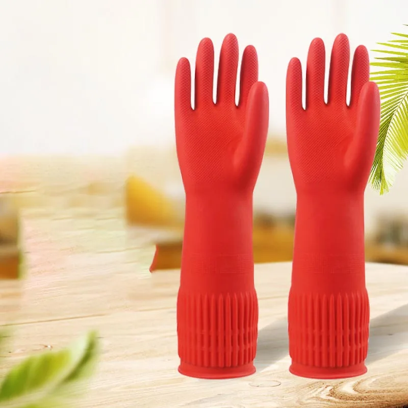 DS3504 Reusable Household Gloves Thicken Long Sleeves Working Painting  Gardening Glove Kitchen Rubber Dishwashing Gloves
