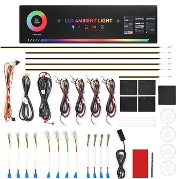 Universal 12V 6 in 1 18 in 1 64 Colors ambient lighting car symphony 22 in 1 Neon light strip Suitable for 99% of vehicle models