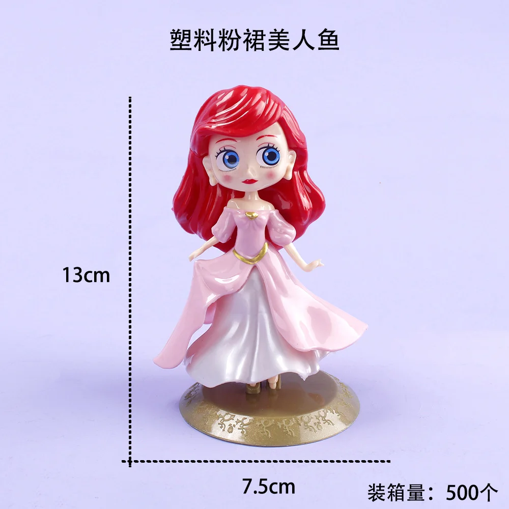 Wholesale 3D posket princess Cinderella Figures big eyes Queen PVC Figurines anime doll toy for birthday cake topper