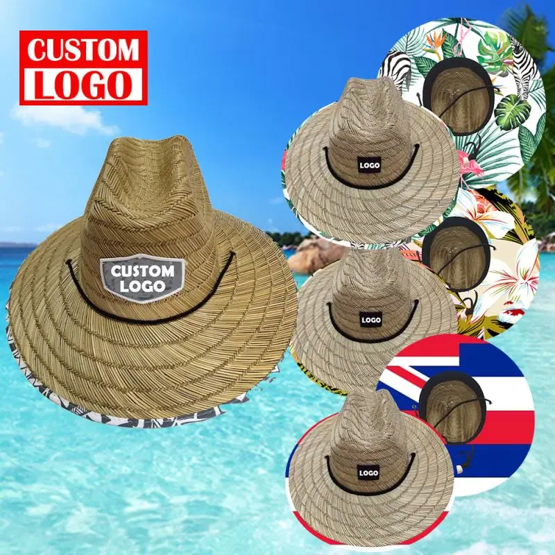 Customizable Beach Straw Hats Wholesale Logo Printing