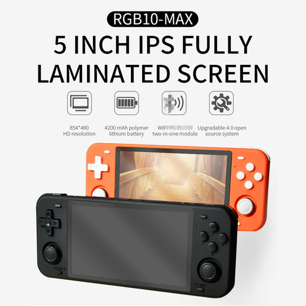 5 Inch Handheld Video Game Console for Ps1 Psp N64 Retro Games Open Source Rgb10 Max Gaming Player Box