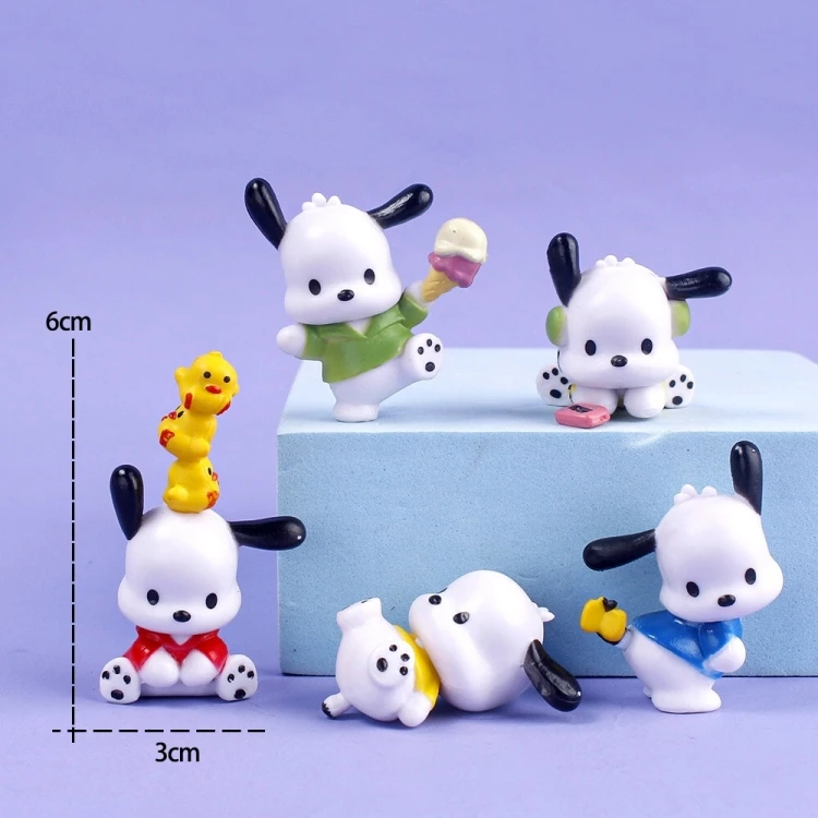 Kawaii Anime Pochacco Figure Pvc Sanrio Creative Handmade Diy Decor ...