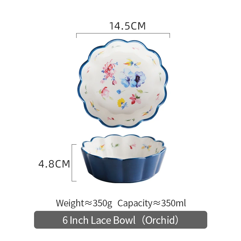 14.5cm China Ceramic Bowl Flower Shape Fruit Bowl Lovely Dessert