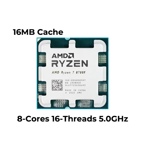 AMD R7 8700F 8-Core 16-Thread Desktop Processor - 65W TDP
