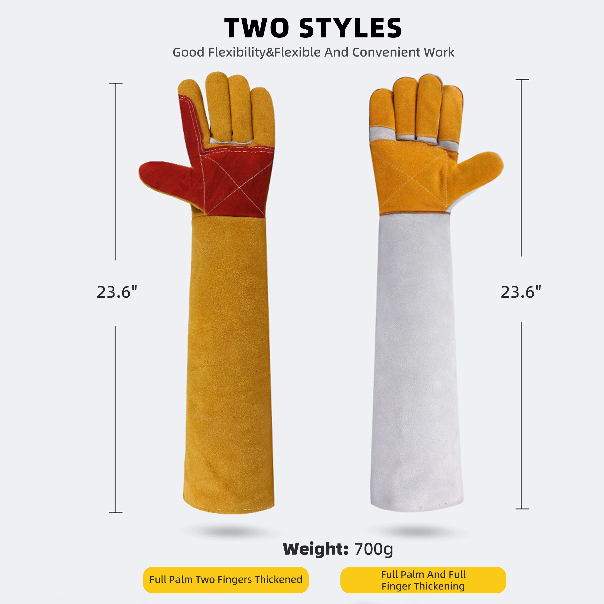 Anti-scratch Anti Animal Bite Protection Reinforced Leather Gloves Dog Training Cat Snake Pet Bite Proof Resistant Gloves
