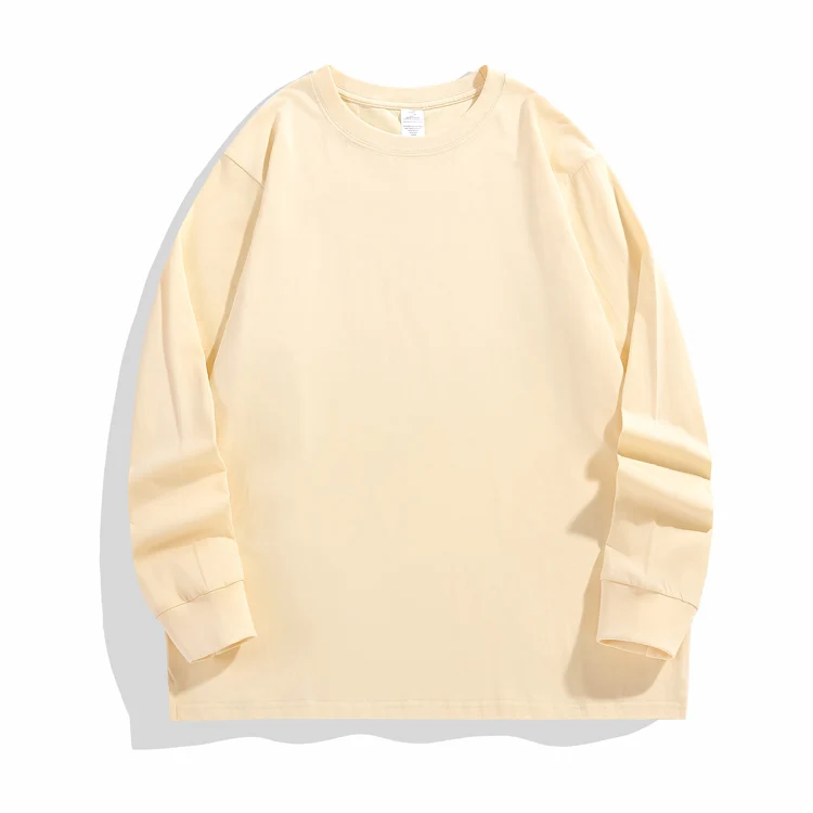 Fashion Custom Embroidered Oversized Sweatshirt Pullover 100%cotton High Quality  Long Sleeve Solid 